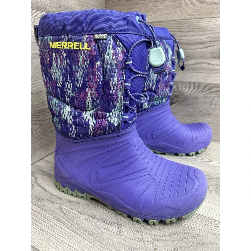 MERRELL Snow Quest Lite Winter Snow Boot MK159714Y Girls Sz 6 Purple Waterproof